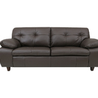 Sofá De Couro Marselha 3 Lugares Marrom Pigmentado - Mempra