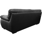 Sofá De Couro Marselha 3 Lugares Preto Pigmentado - Mempra