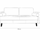 Sofá De Couro Melfi 3 Lugares Preto Pigmentado - Mempra