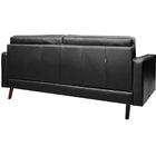 Sofá De Couro Melfi 4 Lugares Preto Pigmentado - Mempra