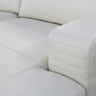 Sofá De Couro N.y. 6 Lugares Off White 3,58 M - Mempra