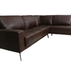 Sofá De Couro Rubi 3 Lugares Com Chaise Direita Soft Tabaco -