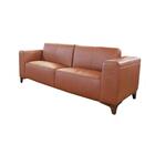 Sofá De Couro Trento 2 Lugares Conhaque Com Brilho