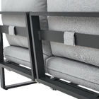 Sofá de Jardim 3 Lugares em Alumínio207x80x68,4cm Preto|Cinza Persea Naterial