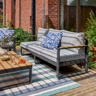 Sofá de Jardim 3 Lugares em Alumínio207x80x68,4cm Preto|Cinza Persea Naterial