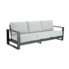 Sofá de Jardim Athena Alumínio Cinza 91x245x88cm Naterial