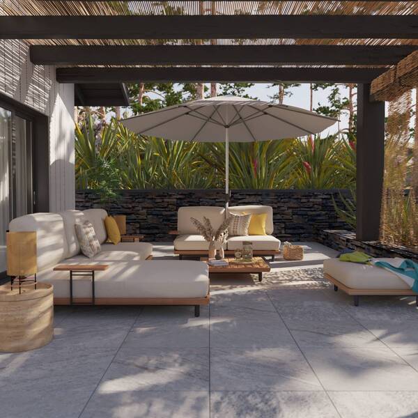 Sofá de Jardim Calisto Metal Bege 75x90x160cm Naterial