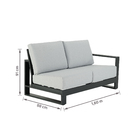 Sofá de Jardim Lado Esquerdo Alumínio Cinza 160x88cm Athena Naterial