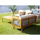 Sofá De Madeira 2 Lugares+ 2 Poltronas+mesa Cooler E Lareira