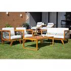 Sofá De Madeira 2 Lugares+ 2 Poltronas+mesa Cooler E Lareira