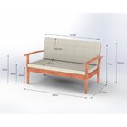 Sofá De Madeira 2 Lugares Com 2 Poltronas Isis Yescasa Stain