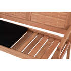 Sofá De Madeira 2 Lugares Traço - Castanheira E Tecido Preto