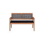 Sofá De Madeira 2 Lugares Trança - Castanheira E Corda Preta