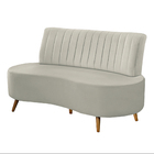 Sofá Decorativo 1 60m 2 Lugares Katara Veludo Bege Claro G33