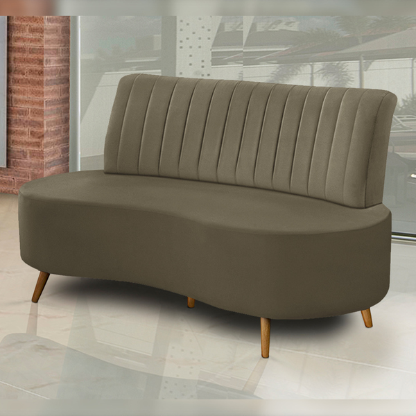 Sofá Decorativo 1 60m 2 Lugares Katara Veludo Capuccino - Gra