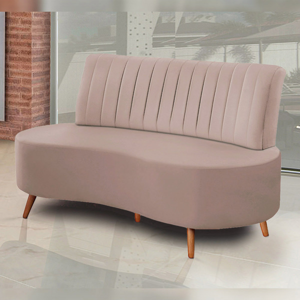 Sofá Decorativo 1 60m 2 Lugares Katara Veludo Rosê G33 - Gran