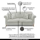 Sofá Decorativo 200cm 3 Lugares Com 4 Almofadas Armstrong Vel