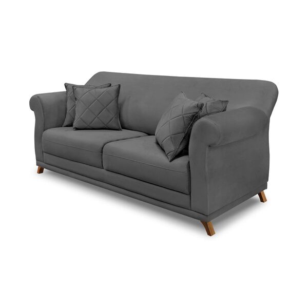 Sofá Decorativo 220cm 3 Lugares Com 4 Almofadas Armstrong Sue