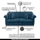 Sofá Decorativo 220cm 3 Lugares Com 4 Almofadas Armstrong Vel