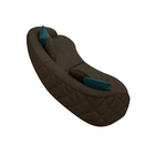 Sofá Decorativo 240cm Com Almofadas Redondas Clarke Veludo Ma