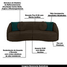 Sofá Decorativo 240cm Com Almofadas Redondas Clarke Veludo Ma