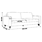 Sofá Decorativo 280cm Moscou Couro Caramelo G52 - Gran Belo