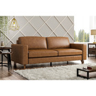 Sofá Decorativo 280cm Moscou Couro Caramelo G52 - Gran Belo