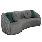 Sofá Decorativo 288cm Com Almofadas Redondas Clarke Linho Chu