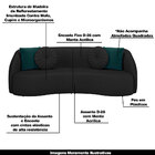 Sofá Decorativo 288cm Com Almofadas Redondas Clarke Pu Preto