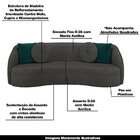 Sofá Decorativo 288cm Com Almofadas Redondas Clarke Veludo Ci