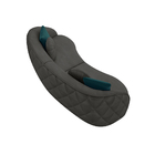 Sofá Decorativo 288cm Com Almofadas Redondas Clarke Veludo Ci