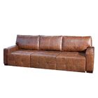 Sofá Decorativo 290 Cm 3 Lugares Retrátil Azzano Couro Mel G5