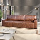 Sofá Decorativo 290 Cm 3 Lugares Retrátil Azzano Couro Mel G5