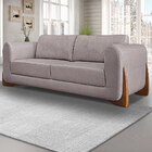 Sofá Decorativo 2 Lugares 160cm Pés Em Madeira Buzz Linho Are