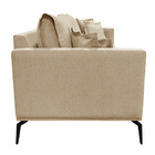 Sofá Decorativo 2 Lugares 180cm Pés Em Aço Stagno Linho Bege