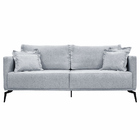 Sofá Decorativo 2 Lugares 180cm Pés Em Aço Stagno Linho Cinza
