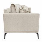 Sofá Decorativo 2 Lugares 180cm Pés Em Aço Stagno Linho Off W