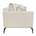 Sofá Decorativo 2 Lugares 180cm Pés Em Aço Stagno Linho Pérol