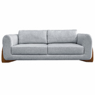 Sofá Decorativo 2 Lugares 180cm Pés Em Madeira Buzz Linho Cin