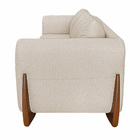 Sofá Decorativo 2 Lugares 180cm Pés Em Madeira Buzz Linho Off