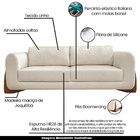 Sofá Decorativo 2 Lugares 180cm Pés Em Madeira Buzz Linho Off
