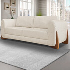 Sofá Decorativo 2 Lugares 180cm Pés Em Madeira Buzz Linho Off