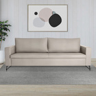 Sofá Decorativo 2 Lugares 190 Cm Denmark Veludo Bege Com Pés