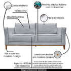 Sofá Decorativo 2 Lugares 190cm Pés Em Madeira Tarantino Linh