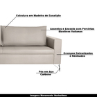 Sofá Decorativo 2 Lugares 210 Cm Denmark Veludo Bege Com Pés