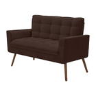 Sofá Decorativo 2 Lugares Pés De Madeira Íxeres Veludo Marrom
