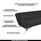 Sofá Decorativo 2 Lugares Scooby Pés Em Madeira Linho Cinza G