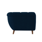 Sofá Decorativo 2 Lugares Scooby Pés Em Madeira Veludo Azul M