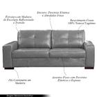 Sofá Decorativo 2 Lugares Turim 150cm Couro Cinza G58 - Gran