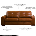 Sofá Decorativo 2 Lugares Turim 150cm Couro Conhaque G58 - Gr